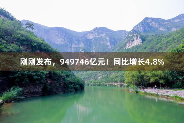 刚刚发布，949746亿元！同比增长4.8%