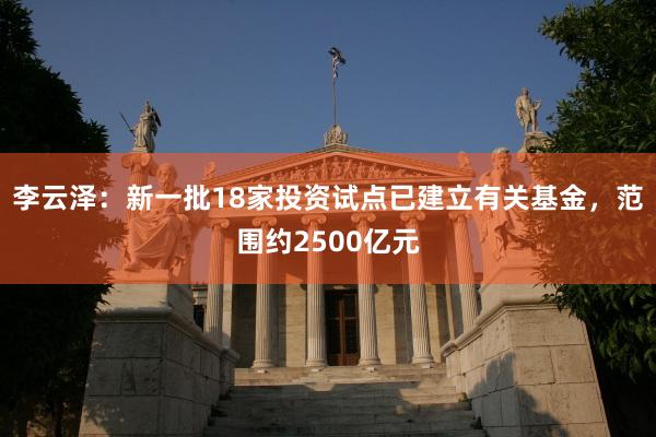 李云泽：新一批18家投资试点已建立有关基金，范围约2500亿元